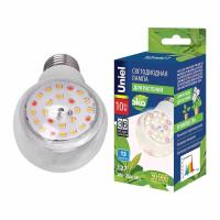 Лампа светодиодная для растений (UL-00007404) Uniel E27 10W груша прозрачная LED-A60-10W/SPFB/E27/CL PLP30WH